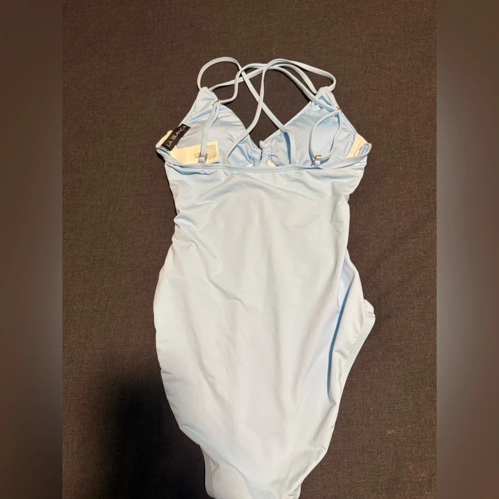 Island Goddess Underwire Lace Up One Piece - Crystal Blue - Picture 7 of 9